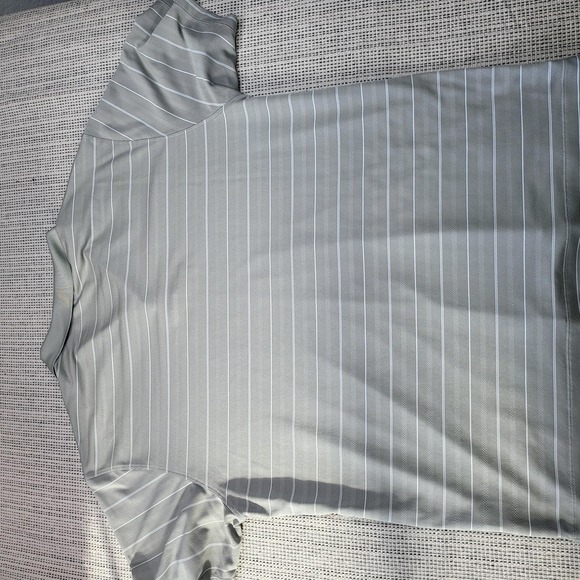 Nike Golf Polo Shirt Mens XL Gray Dri-FIT Striped Golf Short Sleeve Performance - Picture 5 of 6